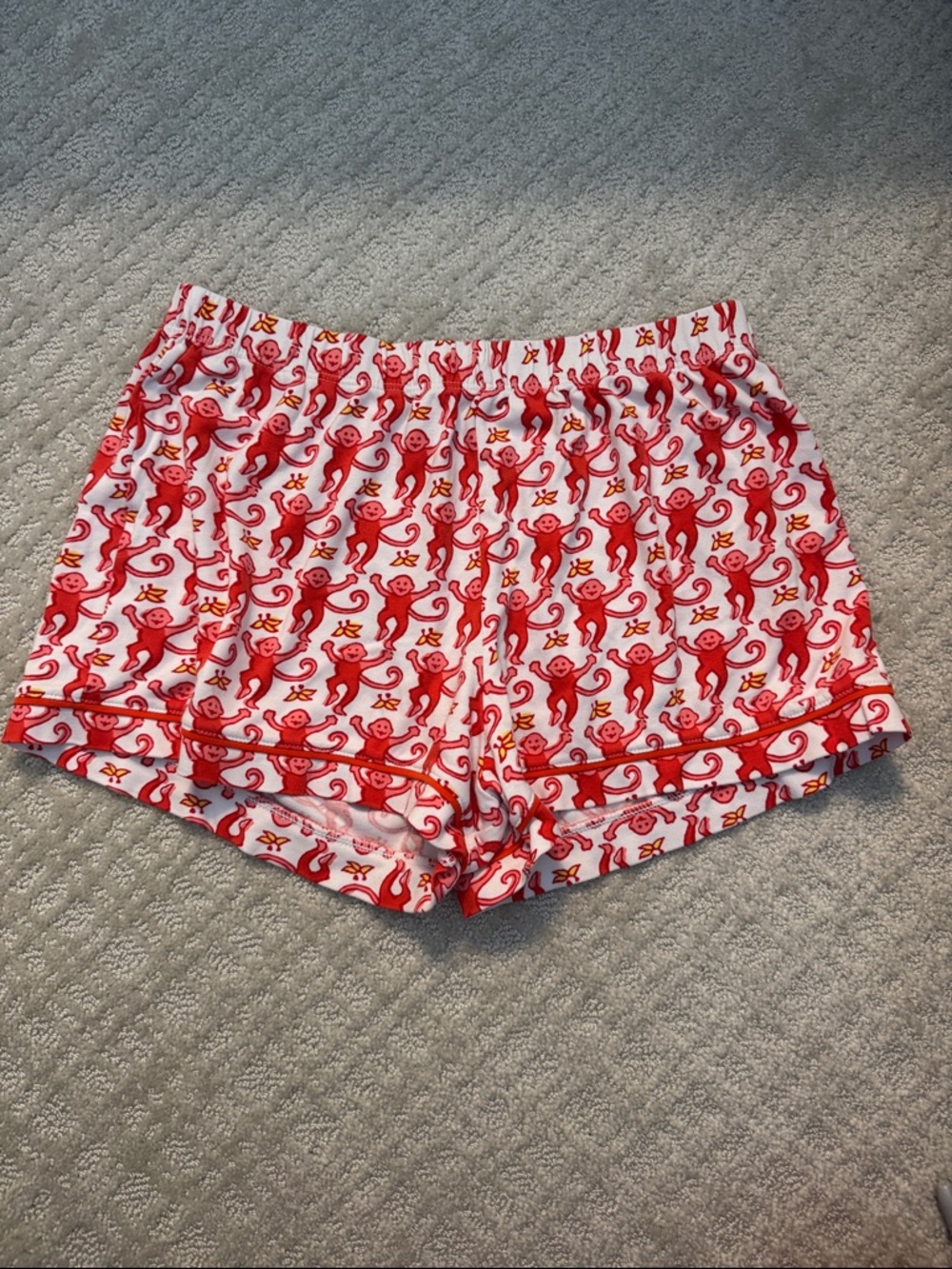 Roller Rabbit Red Monkey Pajama Shorts